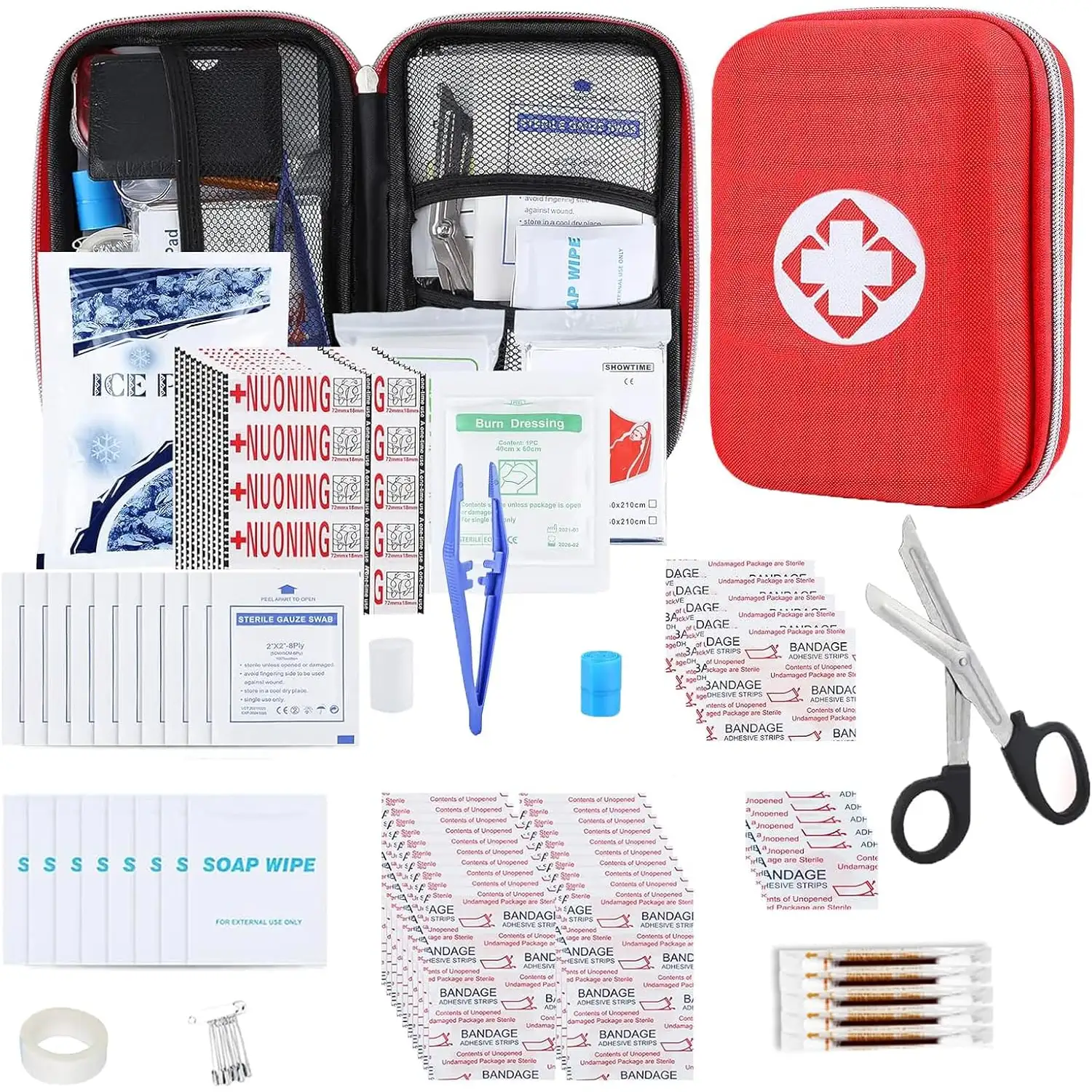 AMORNING 276PCS First Aid Kit Home Car Camping Hiking Emergency Supplies Small Compact Lovely Bag - 1